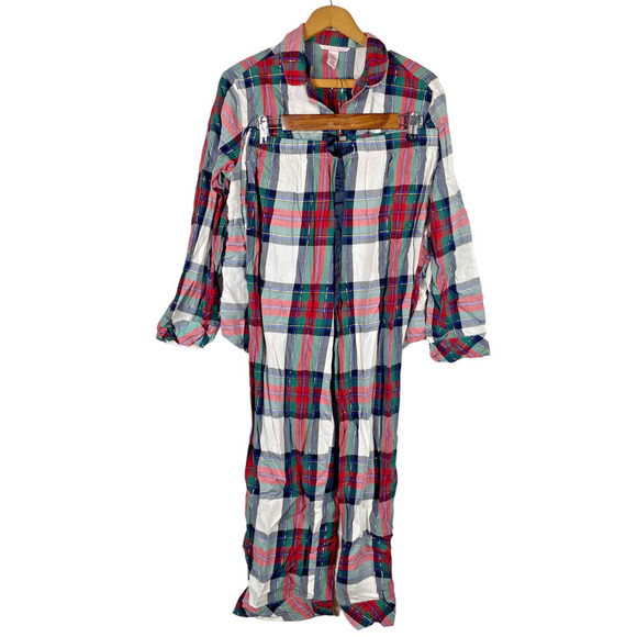 Victorias Secret Plaid Pajamas Set PJs Small Top & Bottoms Womens Christmas - Picture 1 of 8
